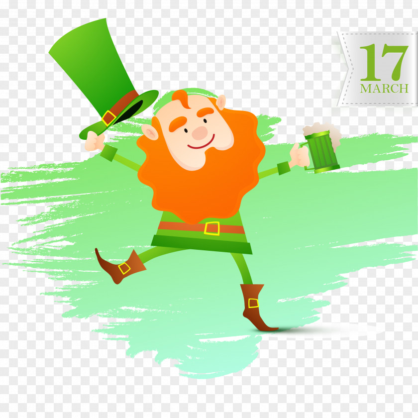 Green People Free To Download Leprechaun Saint Patrick's Day Illustration PNG
