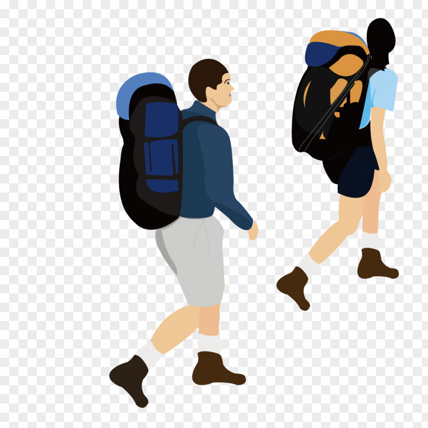 A Man Carrying Bag Drawing Travel PNG