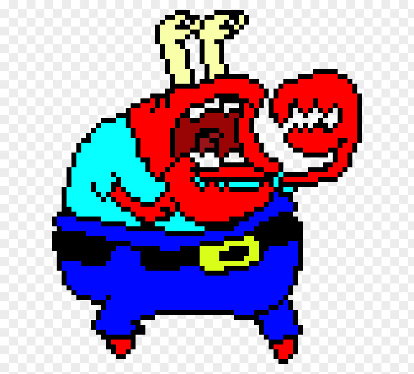 Crab Mr. Krabs Pixel Art PNG