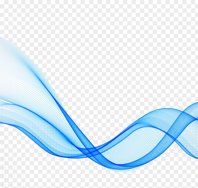 Blue Ribbon Decorative Elements Wave Curve Illustration PNG