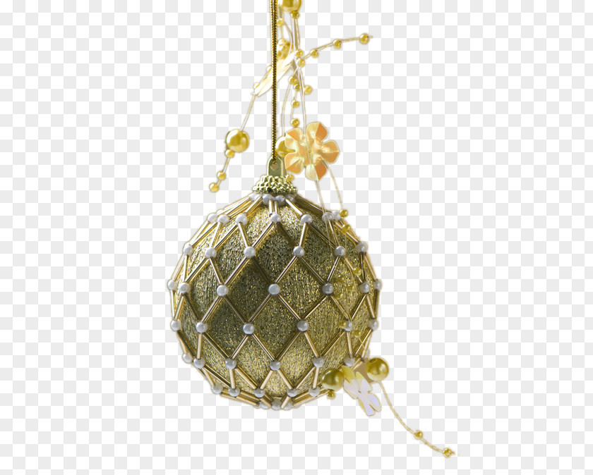 Christmas Golden Ball Ornament Gift PNG