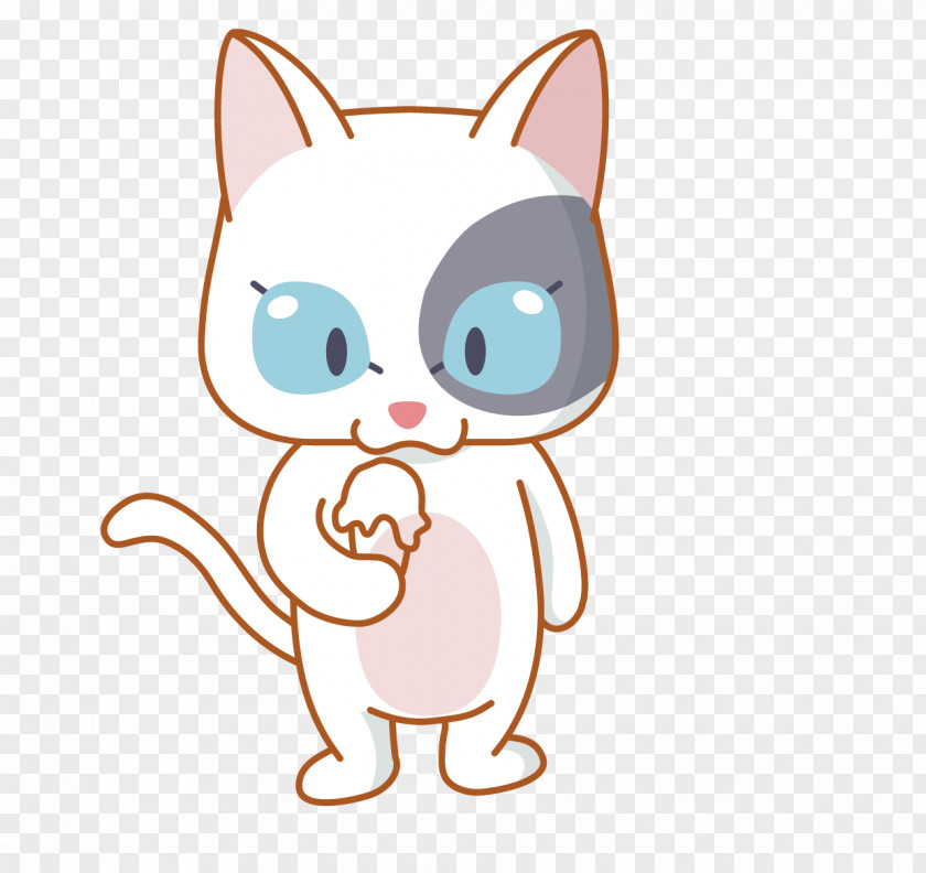 Meng Hand-painted Cartoon Cat Vector Material PNG