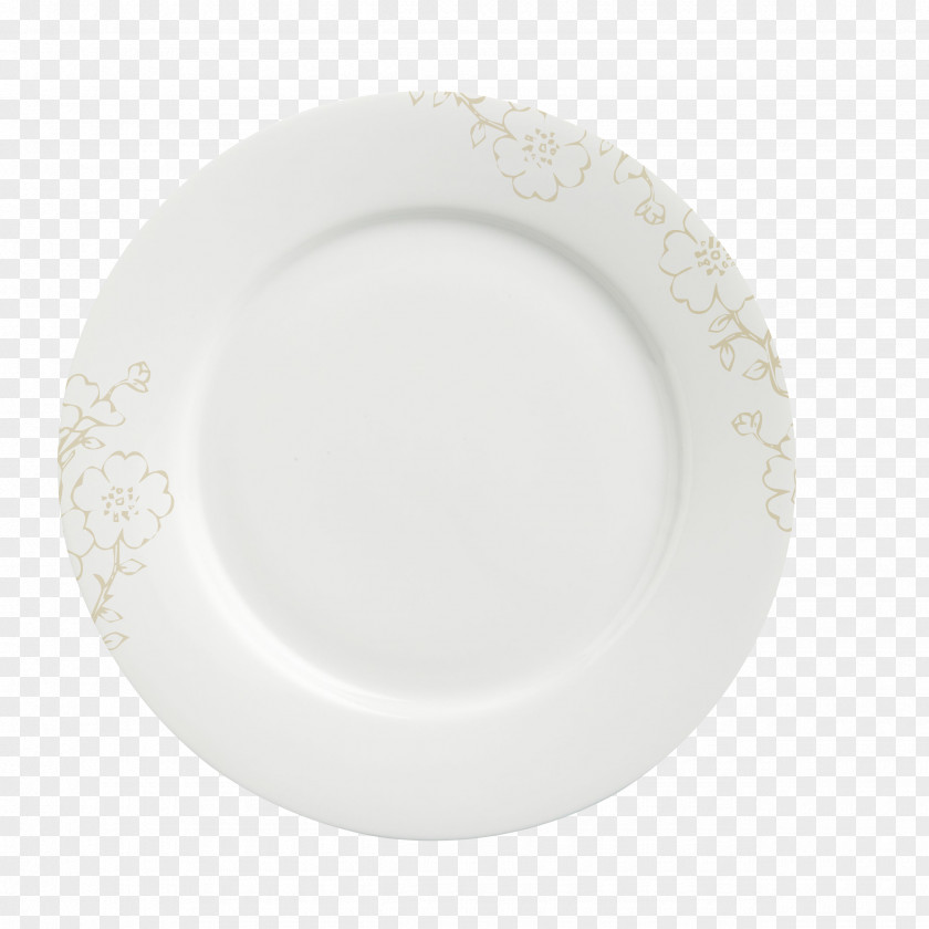 White Pattern Plate Porcelain Circle Platter PNG