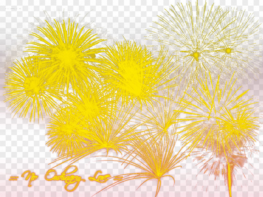 Yellow On Red Fireworks PNG