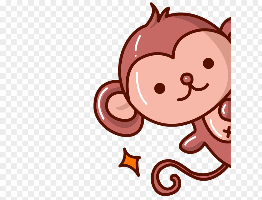 Brown Cartoon Monkey Decoration Pattern Moe Cuteness Illustration PNG