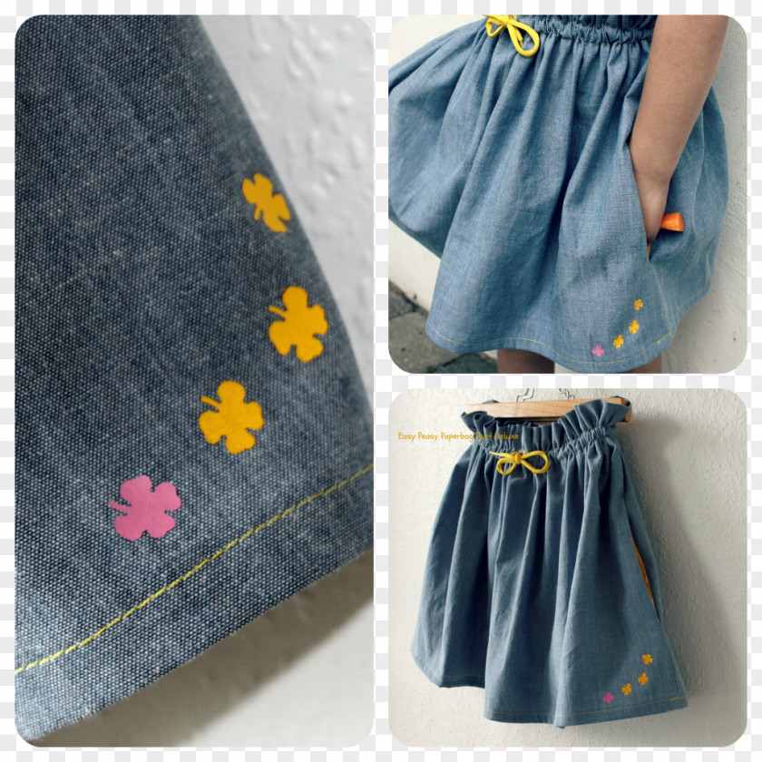 Jeans Denim Waist Skirt Pattern PNG