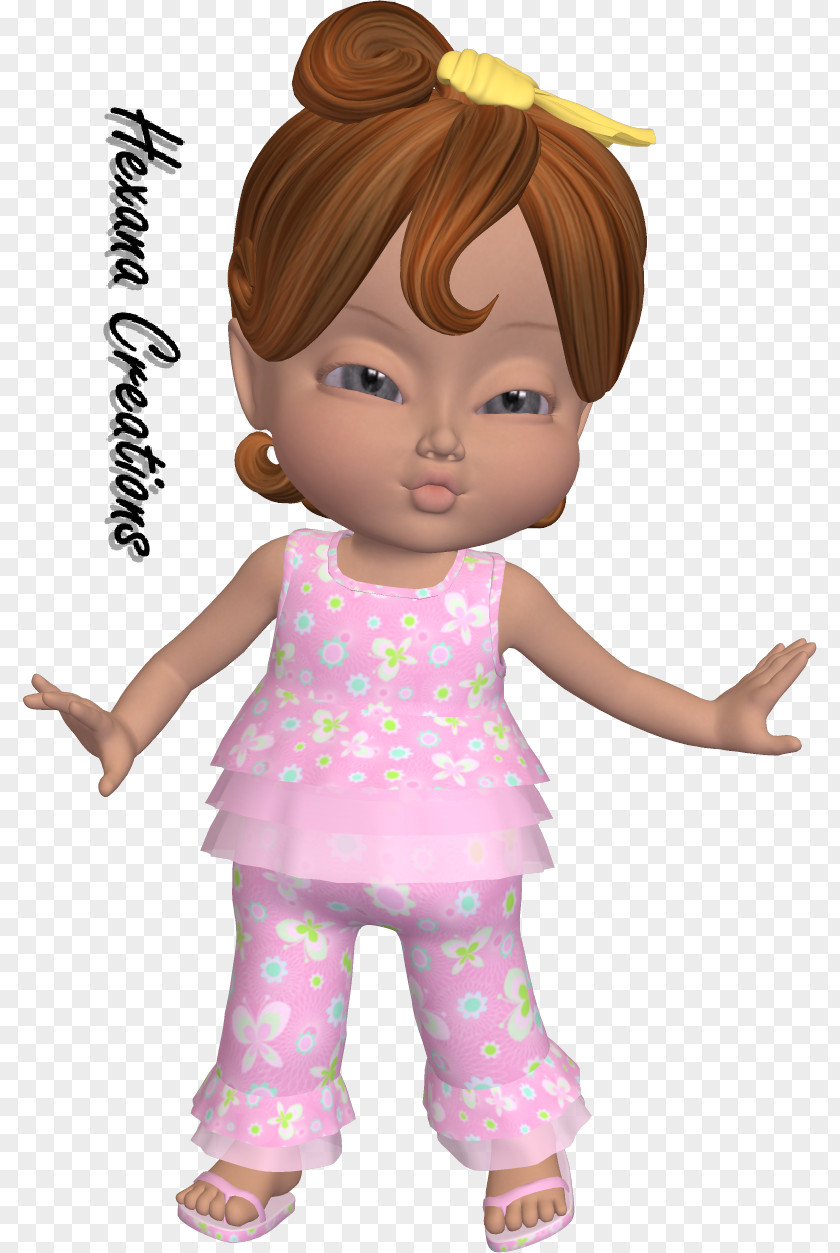 Doll Toddler Poseur Cartoon Brown Hair PNG