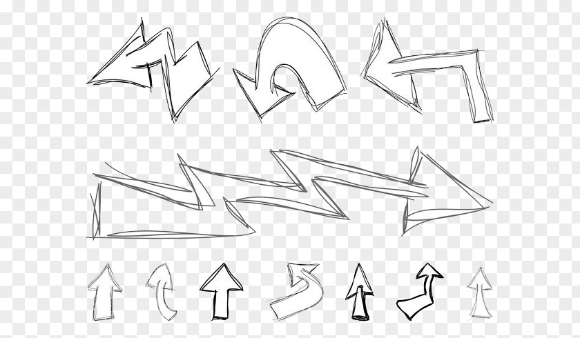 Pen Touch Vector Hand-painted Arrows Arrow Drawing PNG
