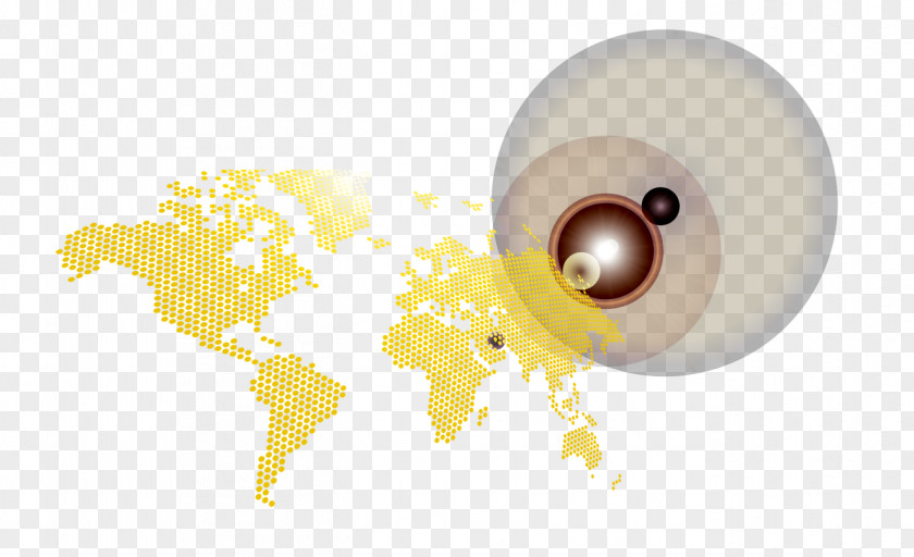 Business World Map Material Yellow Close-up PNG