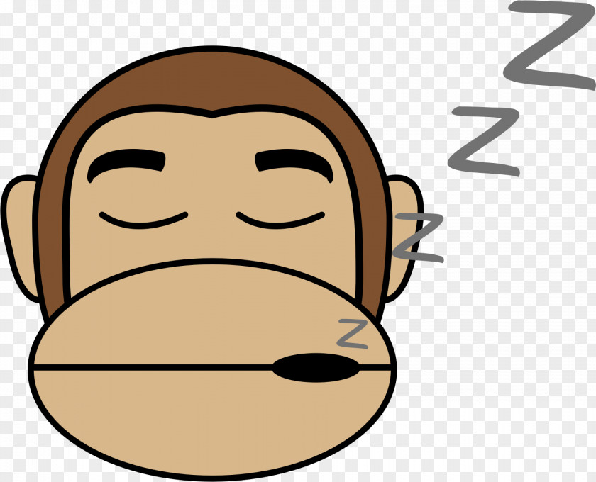 Sleep Ape Emoji Monkey Drawing Clip Art PNG