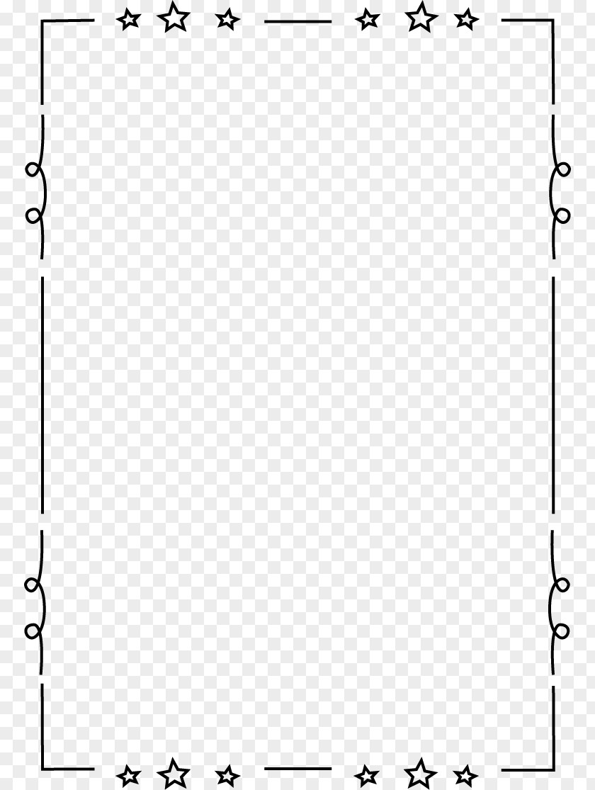 Cute Border Cliparts Black And White Line Angle Point PNG