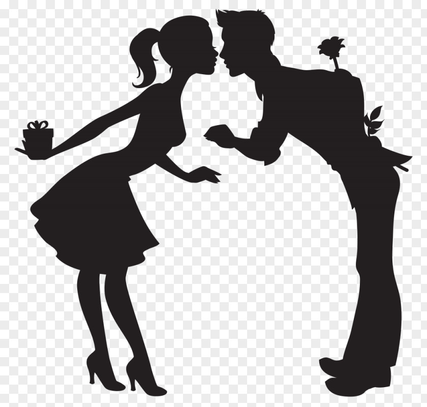 Loving Men And Women Silhouette Valentine's Day Clip Art PNG