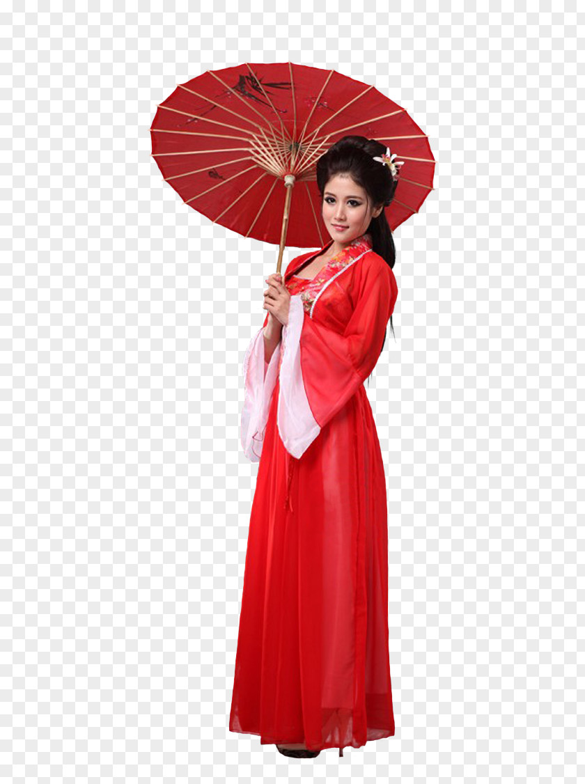 Blog Oil-paper Umbrella Robe Red PNG