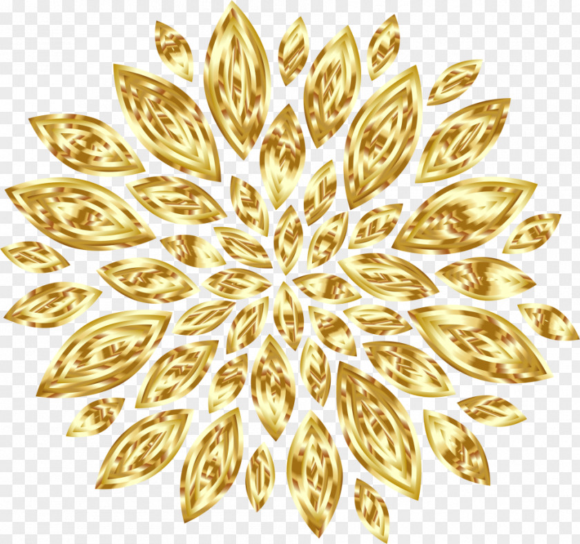 Gold Flower Petal Clip Art PNG