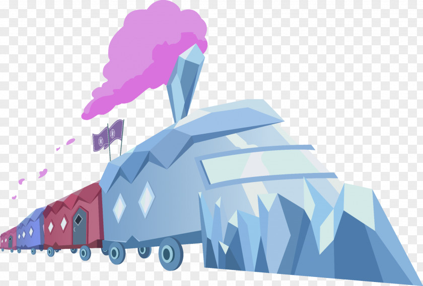 Ice Glass Rail Transport Train The Crystal Empire Steam Locomotive Equestria PNG