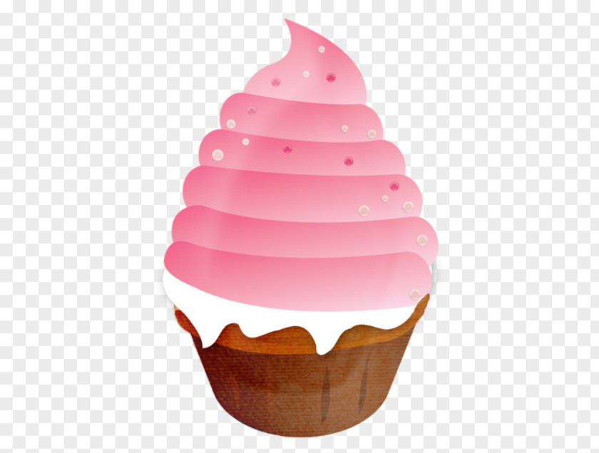 Muffin Frozen Dessert Pink Cupcake Baking Cup Soft Serve Ice Creams PNG