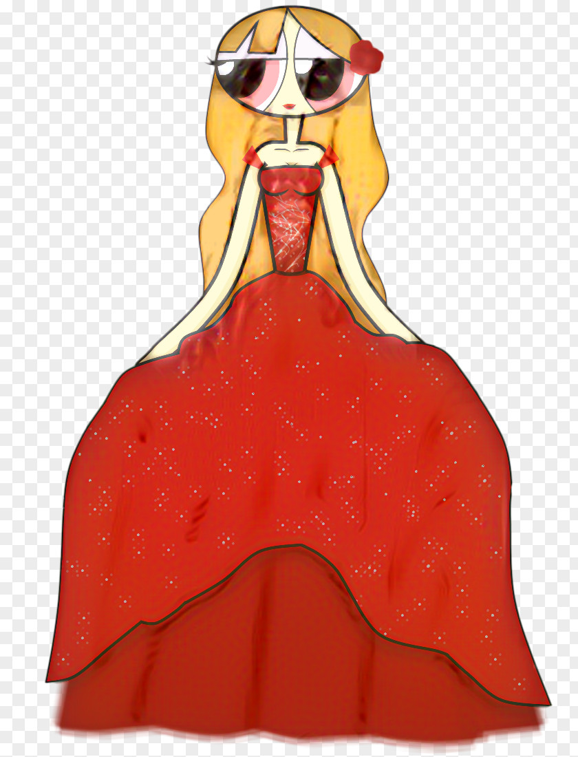 Neck Dress Cartoon Costume Design PNG