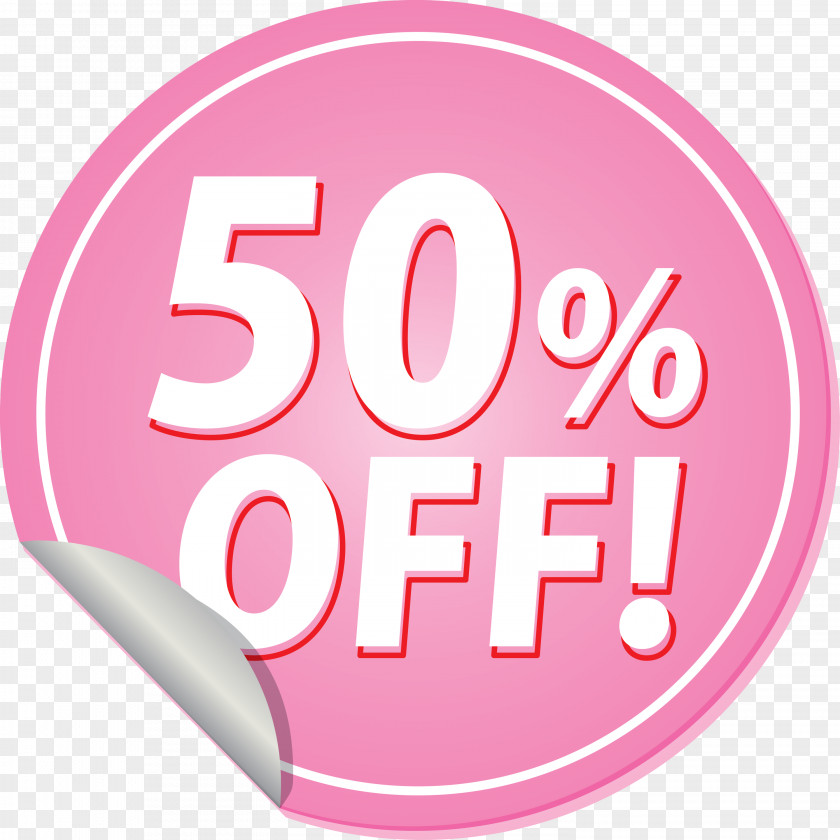 Discount Tag With 50% Off Label PNG