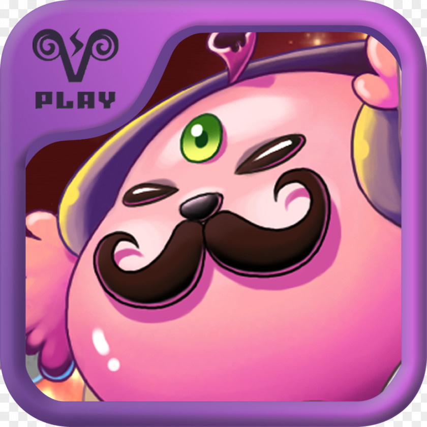 Moustache Cartoon Pink M Character PNG