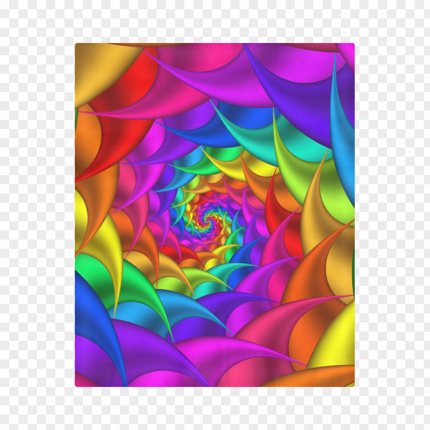 All Over Print Spiral Rainbow Rose Fractal Art PNG