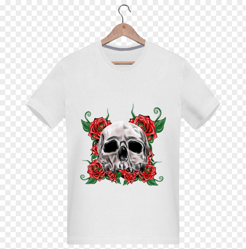 Skull And Roses T-shirt Sweater Sleeveless Shirt PNG