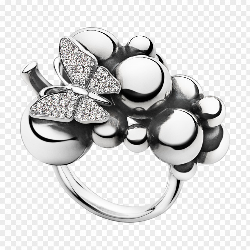 Georg Jensen Ring Silver Jewellery Grape Diamond PNG
