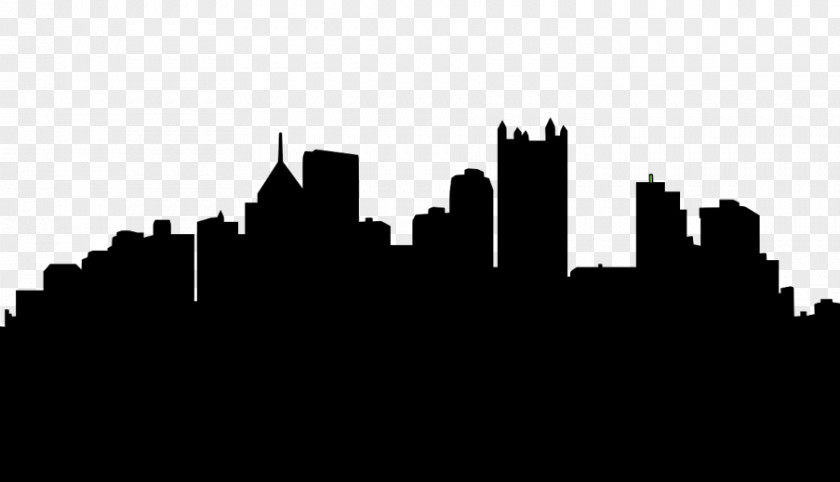 Pittsburgh Skyline Outline Silhouette Clip Art PNG