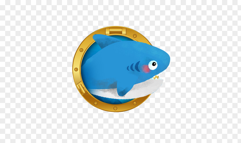 Lovely Hand-painted Wind Shark Buckle Free Download PNG