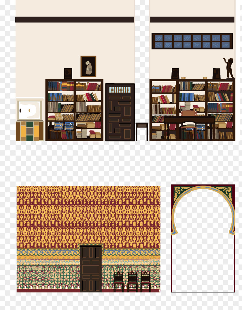Casa Papel Bookcase Shelf Rectangle Flooring PNG