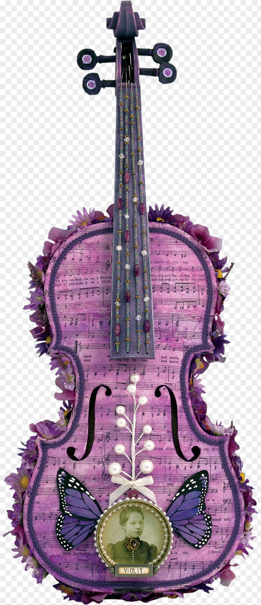 Pretty Pink Guitar Electric Violin Musical Instrument Cello Bow PNG