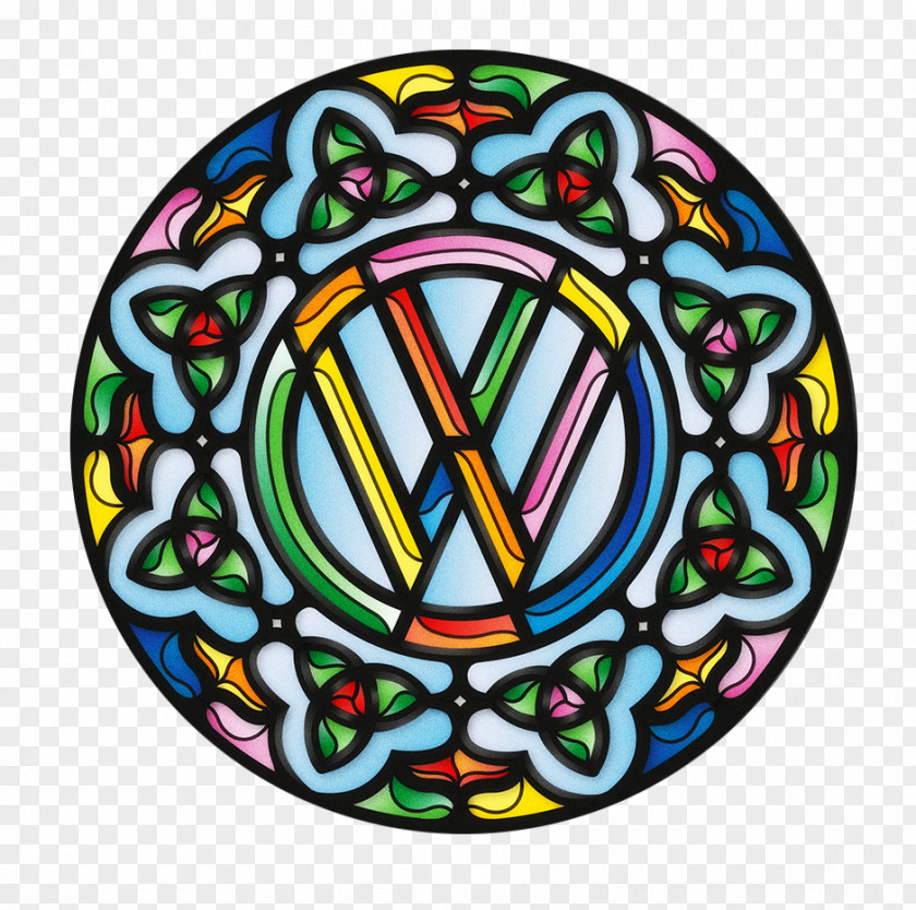 Circular Stained Glass Pattern Window Yorokobu PNG