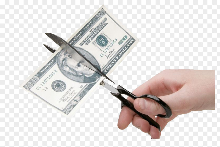 Cut In Half Dollar Cutting Value Scissors Money Cost PNG