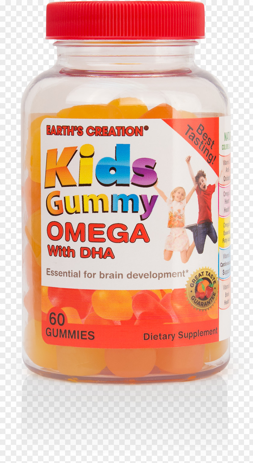 Dietary Supplement Earth's Creation Gummi Candy Docosahexaenoic Acid PNG