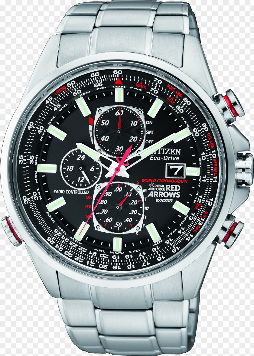 Wristwatch Image Citizen Holdings Eco-Drive Watch Chronograph Red Arrows PNG