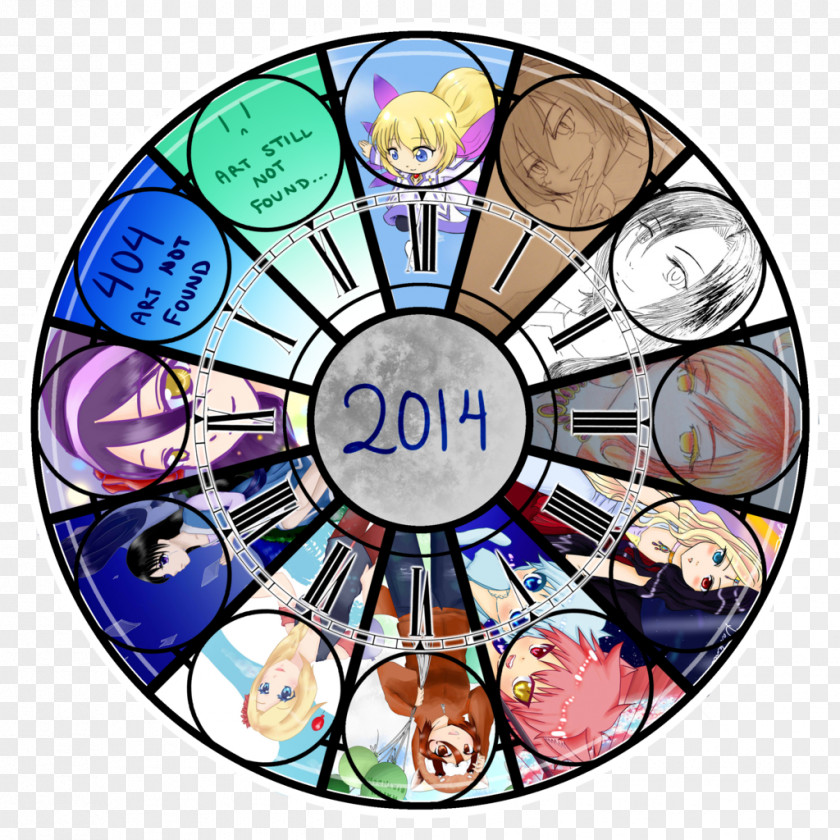 Year-end Summary Decoration Circle Material PNG