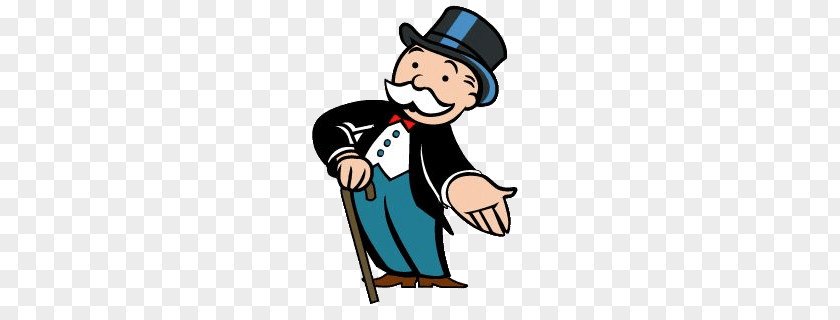 Monopoly Banker Old Version PNG Version, man in black suit illustration clipart PNG