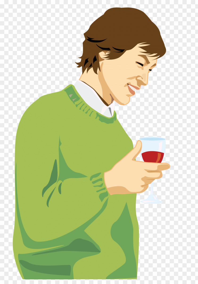 A Man Holding Red Wine Glass Computer File PNG