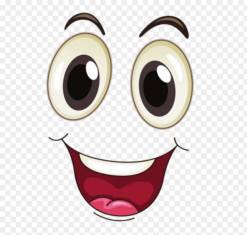 Happy Face Eye Mouth Cartoon Clip Art PNG