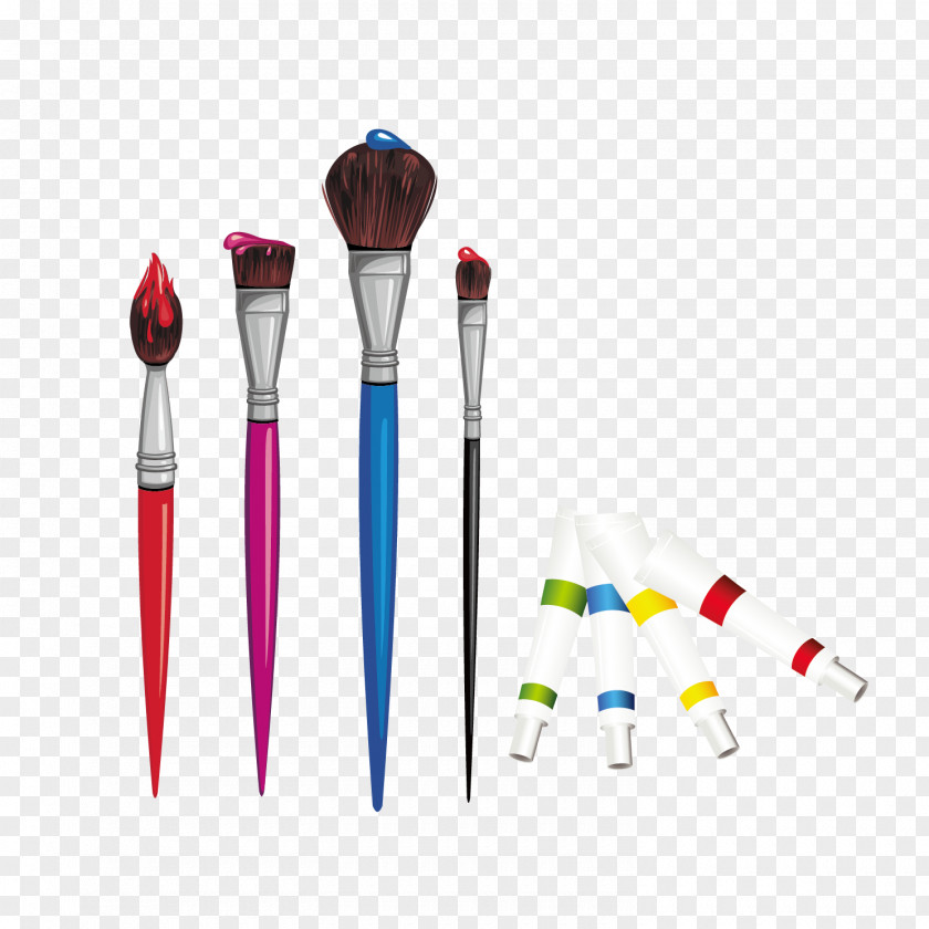 Vector Oil Painting Dyes Paintbrush Drawing Photography Illustration PNG