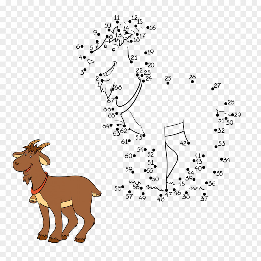 Cartoon Goat And Numbers Game (free) Comics PNG