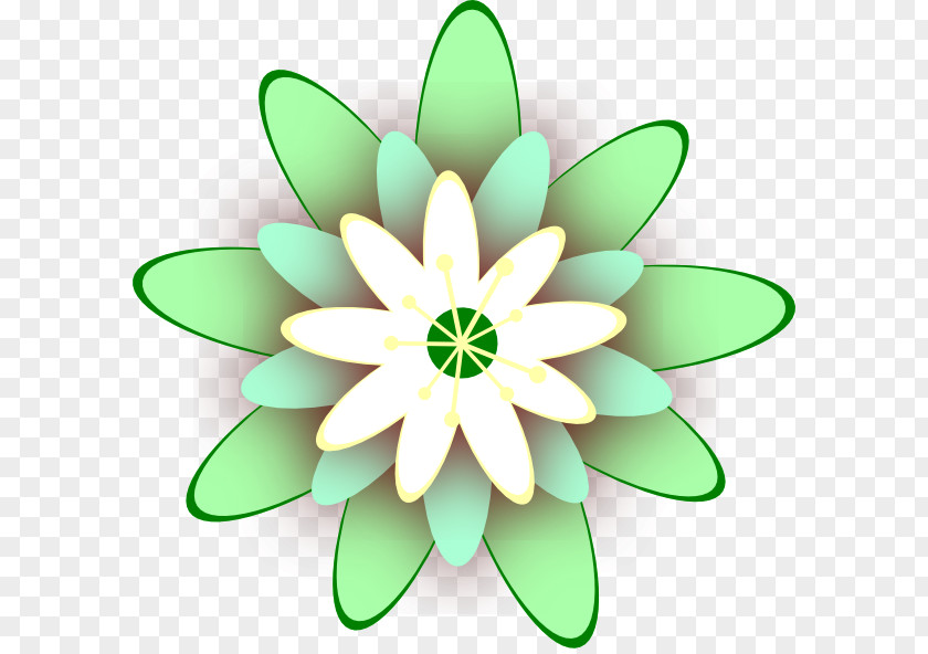 Green Floral Flower Clip Art PNG