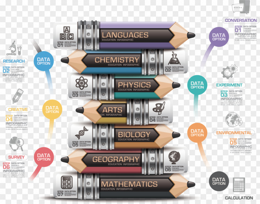 Pencil Business Infographics Vector Material Infographic Diagram Chart PNG