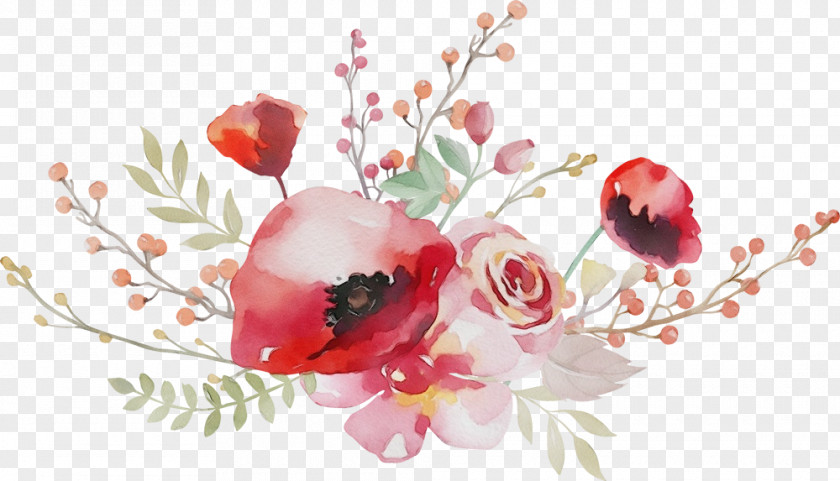 Rose Artificial Flower Red Watercolor Flowers PNG