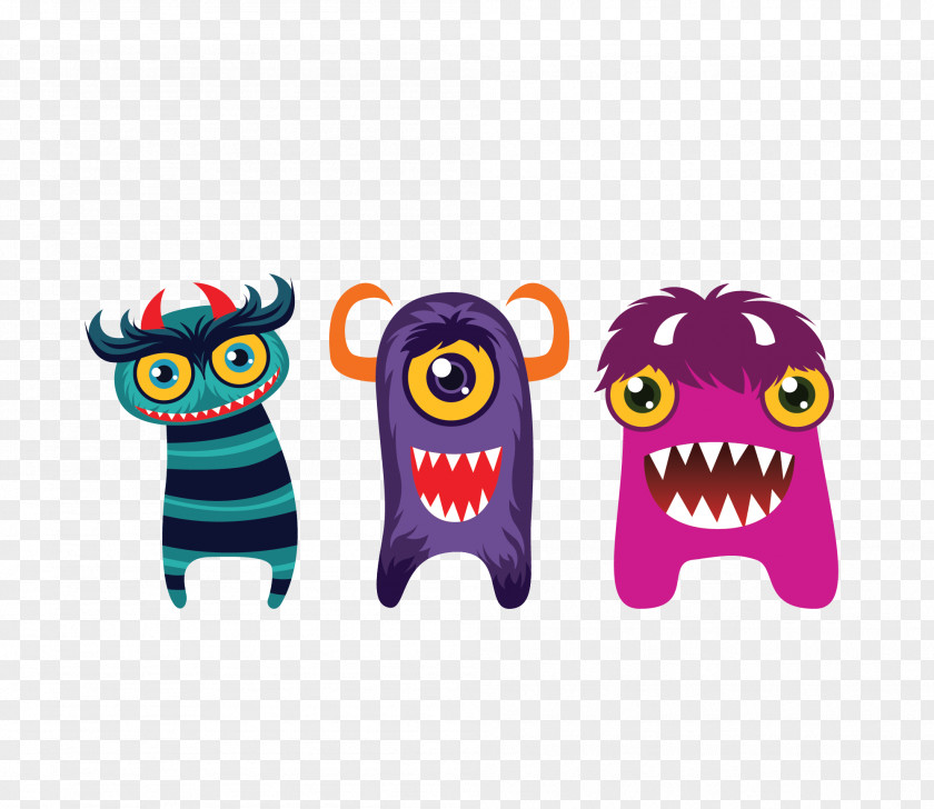 Vector Color Cartoon Creative Big Eyes Meng Comics Monster Illustration PNG