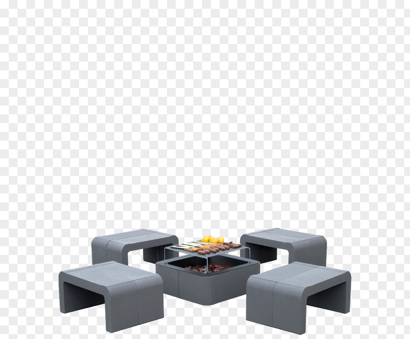 Barbecue Engineered Stone Table Charcoal Fireplace PNG