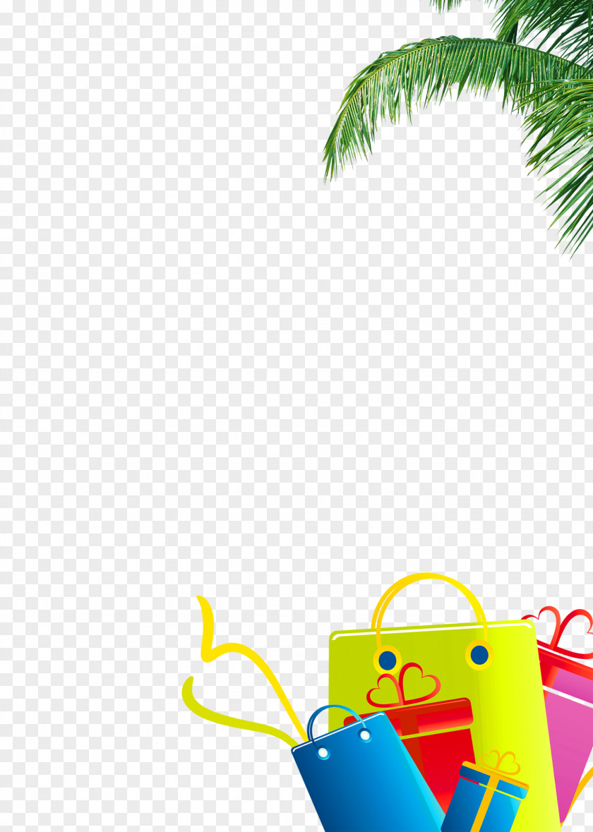 Coconut Tree Text Illustration PNG