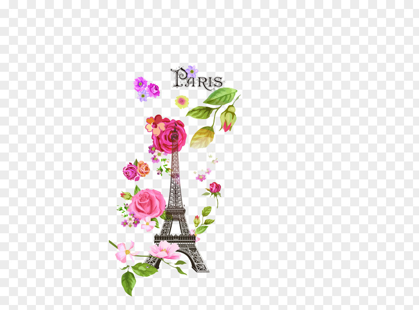 Paris Flowers Eiffel Tower Euclidean Vector Free Shop Download PNG