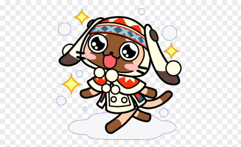 Ren'ai Hunter Monster Diary: Poka Airou Village Sticker Felyne Japanese Cartoon Clip Art PNG