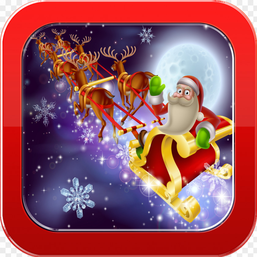 Santa Sleigh Claus Rudolph Reindeer Christmas PNG