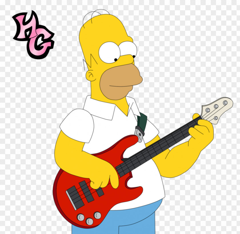 The Simpsons Movie Homer Simpson Lisa Bart Bass Guitar PNG